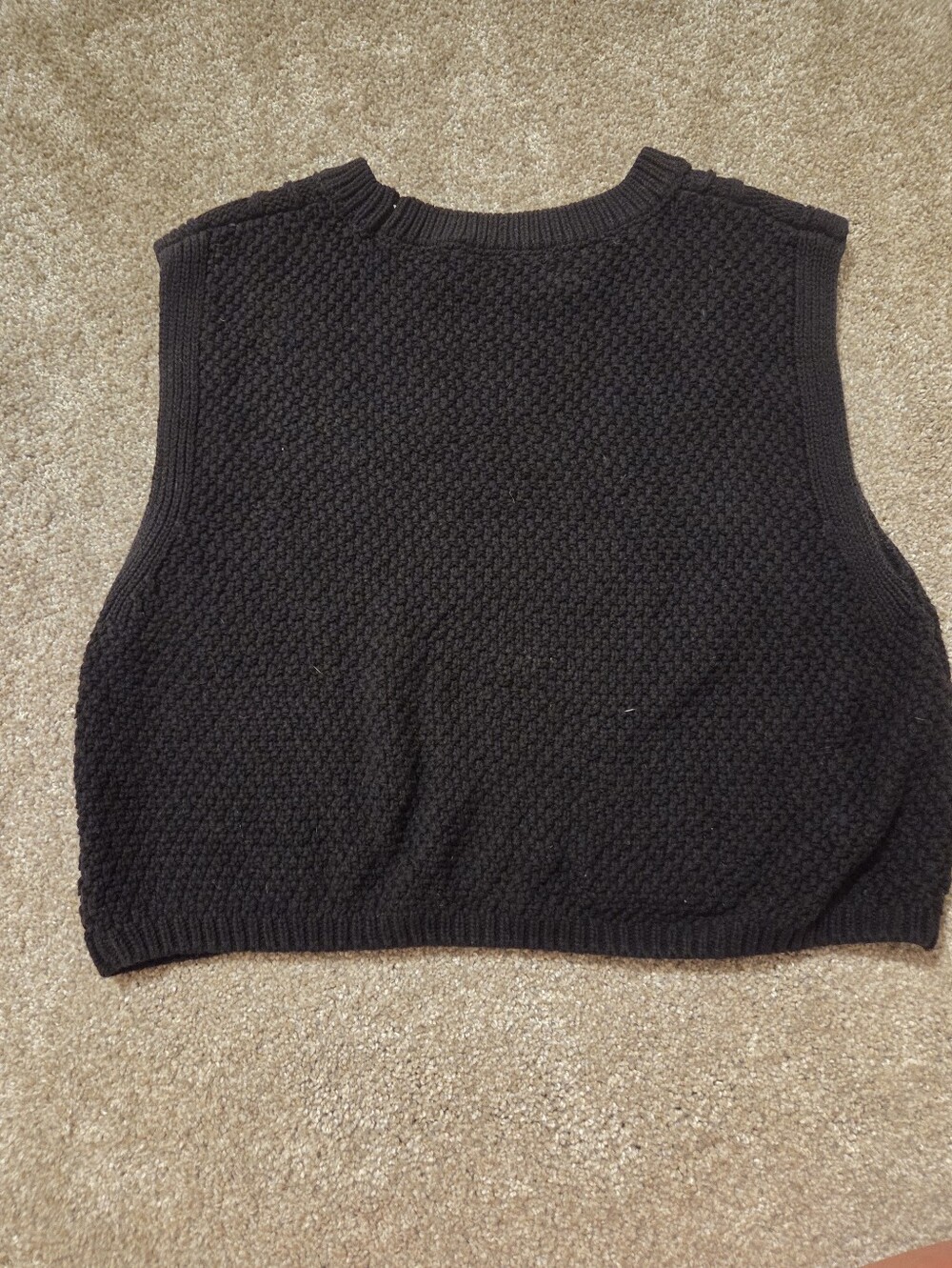 Double Zero Black Cable-Knit Sweater Vest - Picture 2 of 3